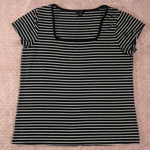 Halogen Womens Striped Square-Neck Top